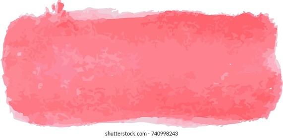 Red Rectangle Brush Stroke Watercolor Vector