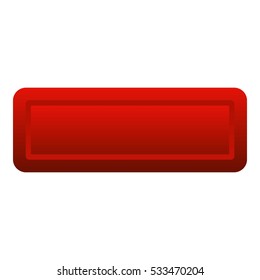 Red rectangle button icon. Flat illustration of red rectangle button vector icon for web