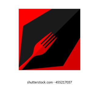 red rectangle fork pen image vector icon