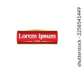 red rectangle shape Vector Food company logo design template ideal for agriculture, organic food, grocery, natural harvest, baby food, cookies, cereals.