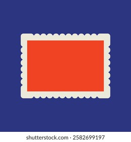Red rectangle stamp vector Travel element vector illustration.