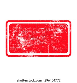 Red Rectangular Grunge Stamp With Blank Isolated On White Background