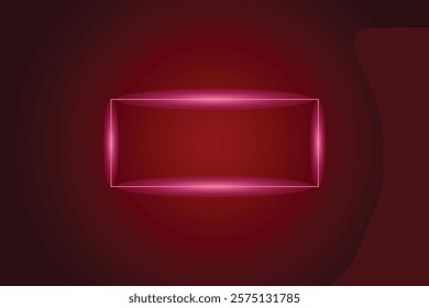 red rectangular neon frame, neon frame with light splashes
