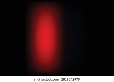 Red rectangular shape against black dark silhouette