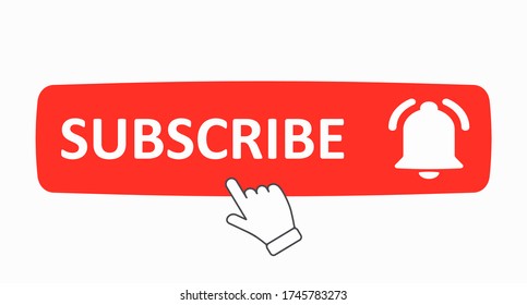 Red Rectangular Subscribe Button Mouse Click Stock Vector (Royalty Free ...