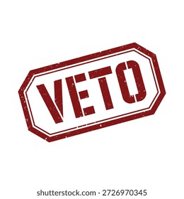 Sello de goma grunge de veto rectangular rojo para conceptos de rechazo