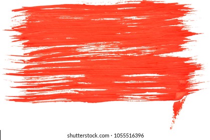 Red rectangular watercolor texture paint stain brush stroke for your text.
