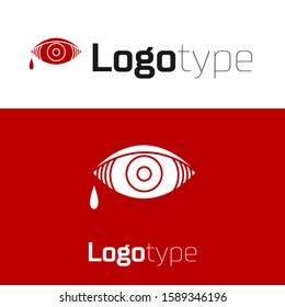 Red Reddish eye due to viral, bacterial or allergic conjunctivitis icon isolated on white background. Logo design template element. Vector Illustration