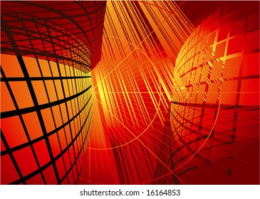 Red reflection environmen. Vector background