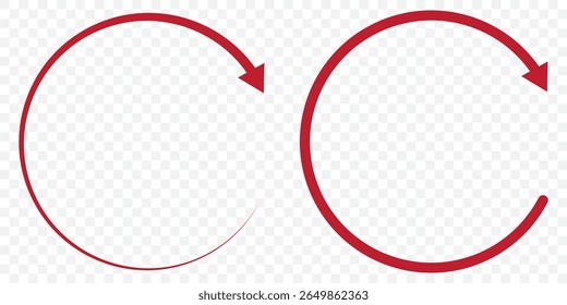 Conjunto de iconos de actualización rojo. Volver a cargar el Vector de iconos. Icono de Actualizar en fondo transparente. EPS 10.