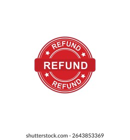 Red Refund Stamp Badge Icon Vector Label for Money Back Guarantee