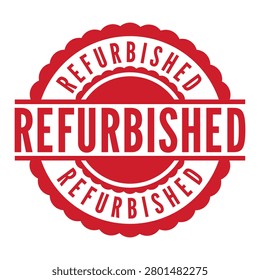 Red Refurbished isolated rubber stamp, sticker, label vector illustration