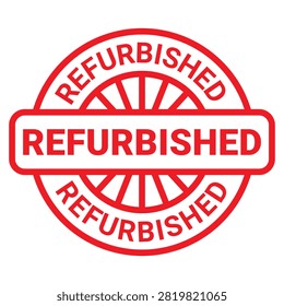 Red Refurbished isolated stamp, sticker, label vector illustration