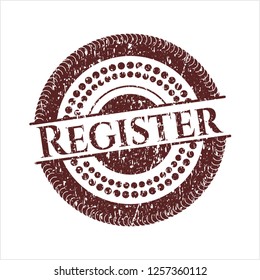 Red Register with rubber seal texture