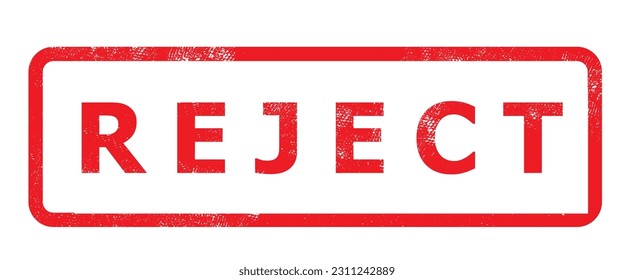 Red reject ink stamp vector no background distressed