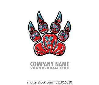 red relics nail claw paw logo image icon