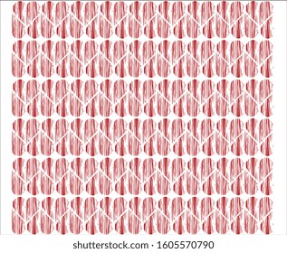 Red rend, rive hearts grunge vector pattern