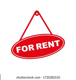 red for rent vector sign