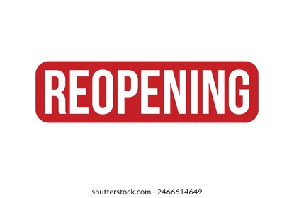 Red Reopening Rubber Stamp Seal Vector