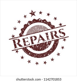 Red Repairs rubber stamp