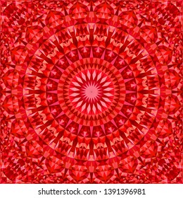 Red repeating kaleidoscope pattern background - abstract ethnic vector mandala wallpaper illustration with triangles