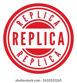 Red Replica isolated round stamp, sticker, sign vector illustration