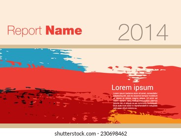 red report creative horizontal cover template