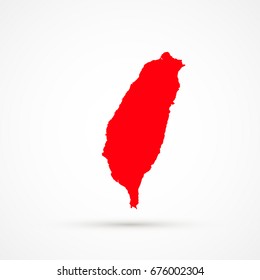 Red Republic of China (Taiwan) Map Illustration