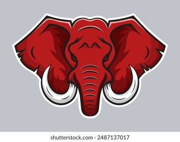 Red republican elephant. Vector mascot logo.