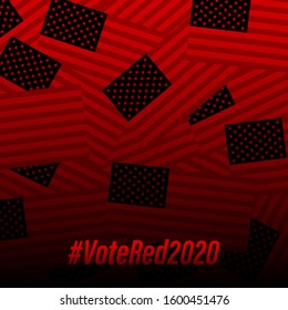 Red (republicans) vote banner background template for election campaign.