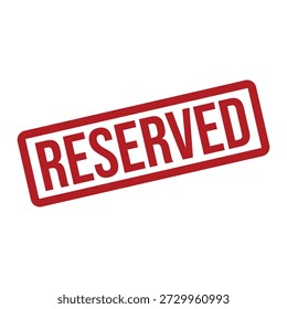 Red Reserved Stamp no fundo branco Vetor Gráfico