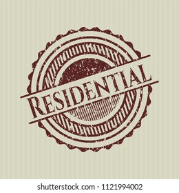 Red Residential distressed grunge seal