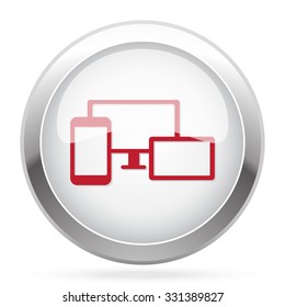 Red Responsive Media Design icon on chrome web button