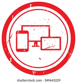 Red Responsive Media Design rubber stamp