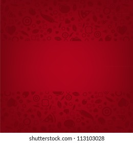 Red Restaurant Background With Menu Ahd Icon, Vector Illustration