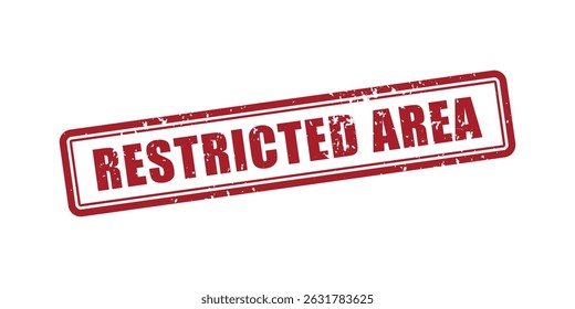 Red Restricted Area Stamp On A White Canvas