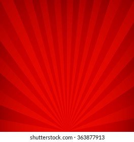 Red retro background. Vintage rays pattern.