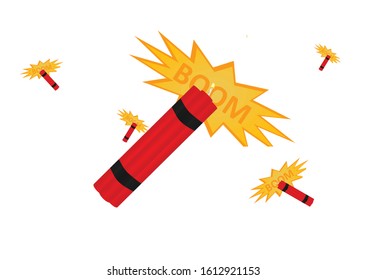 Red retro bomb background. vector illustration