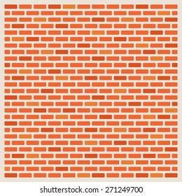 Red retro brick wall, Vector illustration background.