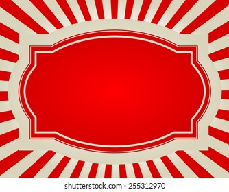 Red retro burst background with frame great for wedding valentines day designs