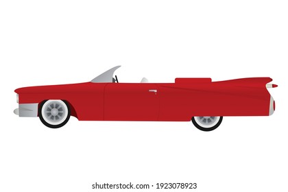 Red retro car. vector illustration