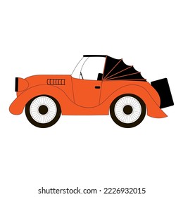 Coche retro rojo, ilustración vectorial