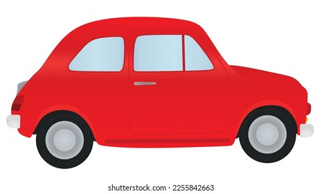 Red retro car. vector illustration