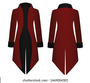 Red  retro coat. vector illustration
