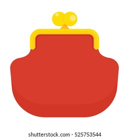 Red retro coin purse icon. 