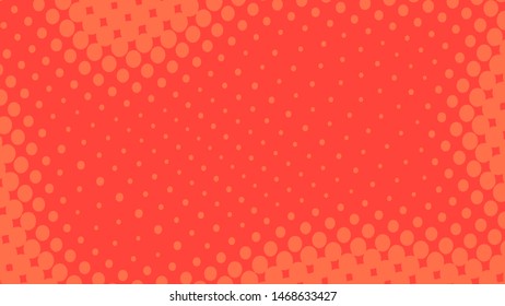 Red retro comic pop art background with halftone dots design, vector illustration template