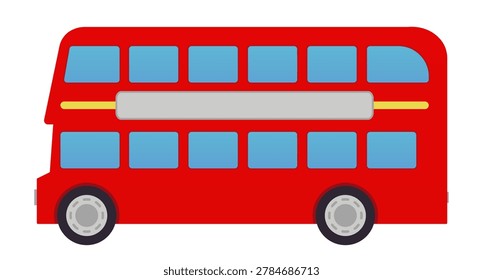 Red Retro Double Decker Bus isolated on a White background vector illustration