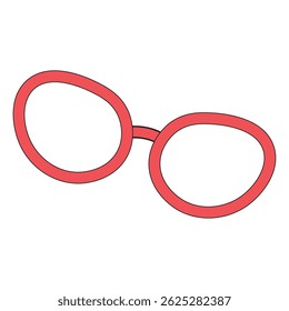 Marco de gafas retro rojo. Ilustración vectorial
