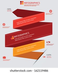 Red Retro Infographics design,For text,vector
