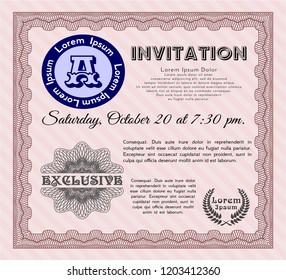 Red Retro invitation. Artistry design. Customizable, Easy to edit and change colors. Printer friendly. 